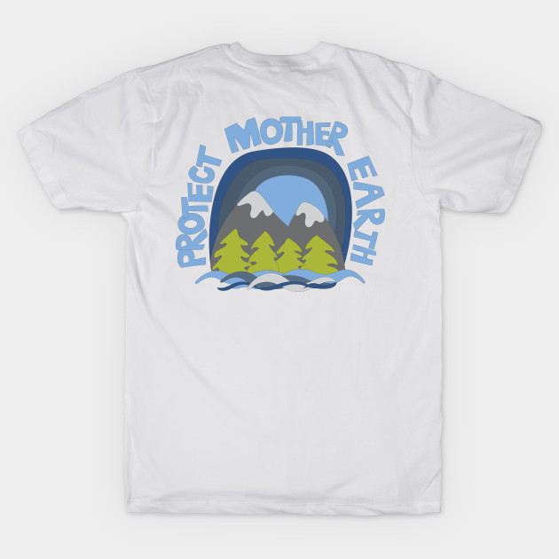 Protect Mother Earth Illustrated Mountain Climate Change Ambassador by Angel Dawn Design